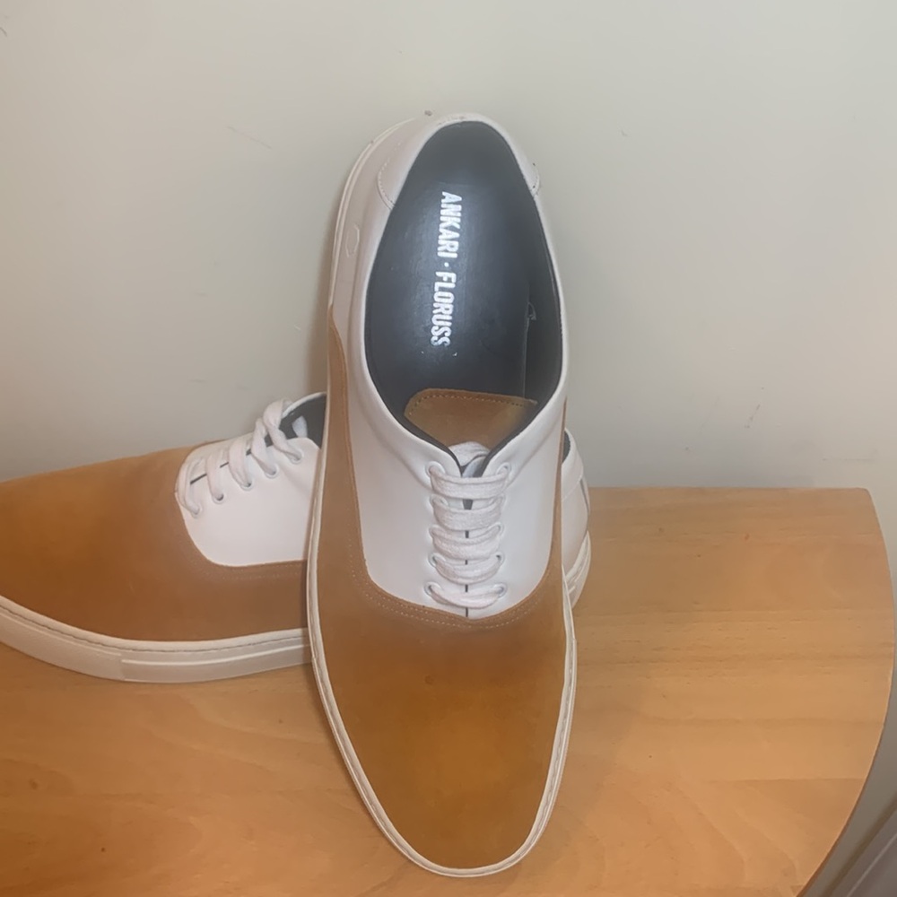 Ankari Floruss Summer Sunday Two Toned Sneakers Marigold and White
